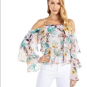 BCBGENERATION Tiered Ruffled Top  NWT Size Large